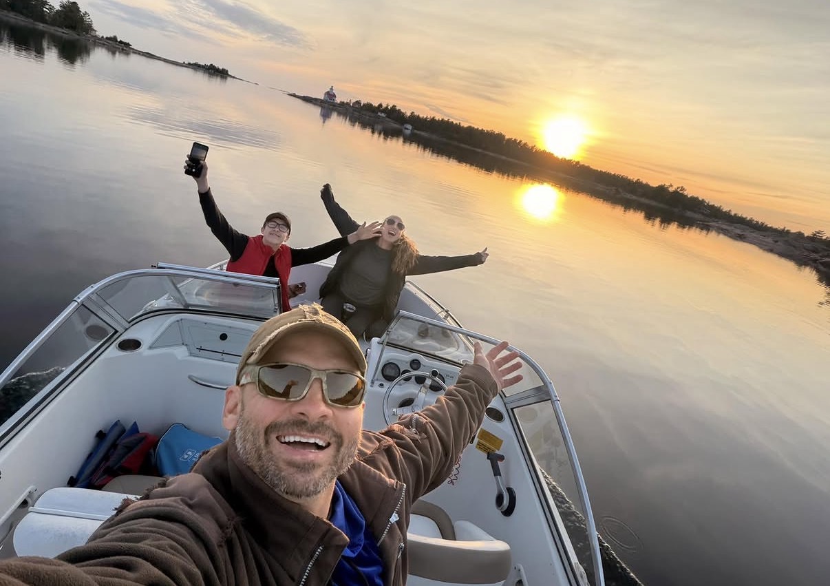 Jordan with Katharyn and Jake on Georgian Bay